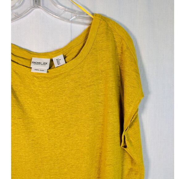 Rachel Zoe 100% Linen Boxy Blouse Yellow Size Large - Picture 2 of 6